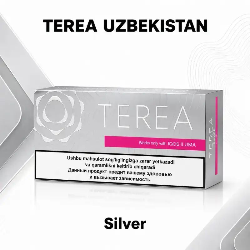 TEREA Silver Uzbekistan pack graphic – heated tobacco sticks for IQOS ILUMA